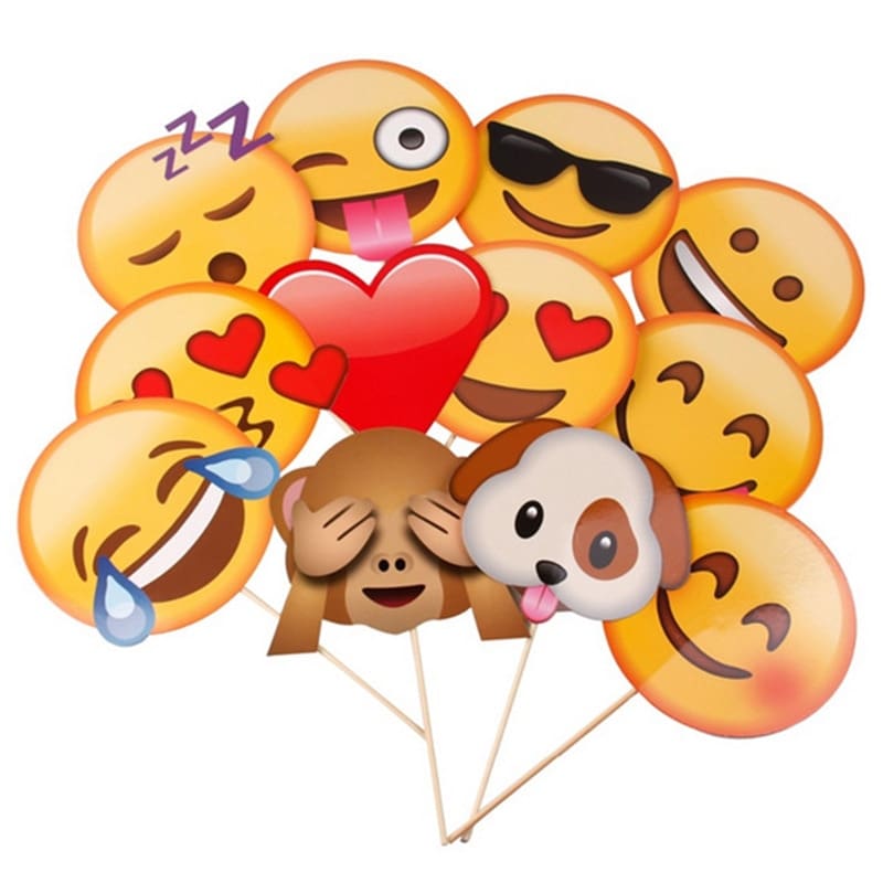 12-pcs-of-smiley-expression-photo-props-birthday-party-party-wedding-creative-pick-up-bridesmaid-funny