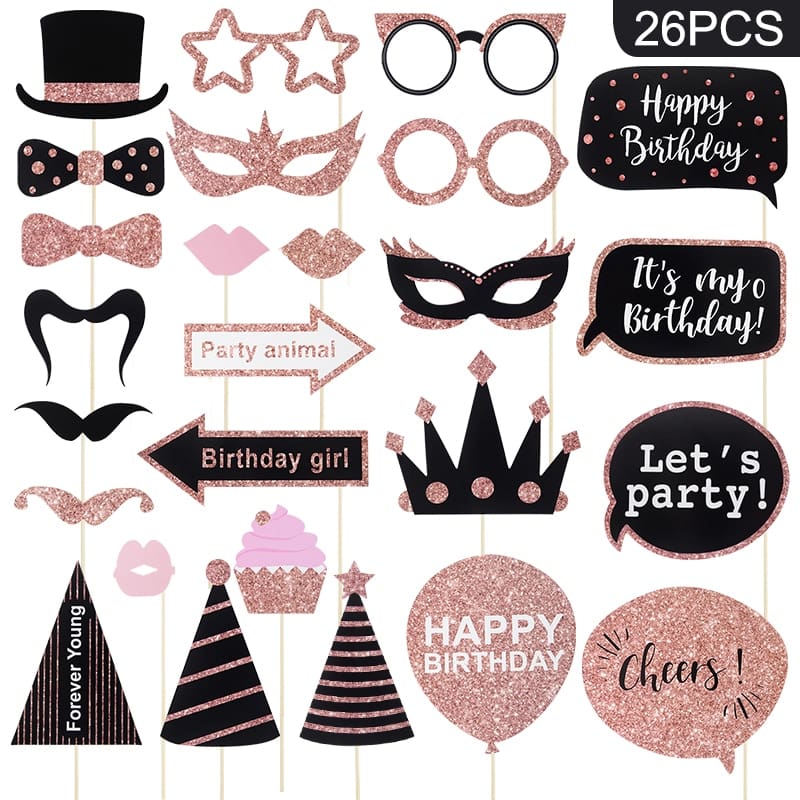 26-30Pcs-Happy-Birthday-Photo-Booth-Props-with-Wooden-Sticks-Girl-Women-Birthday-Anniversary-Party-Decoration (2)