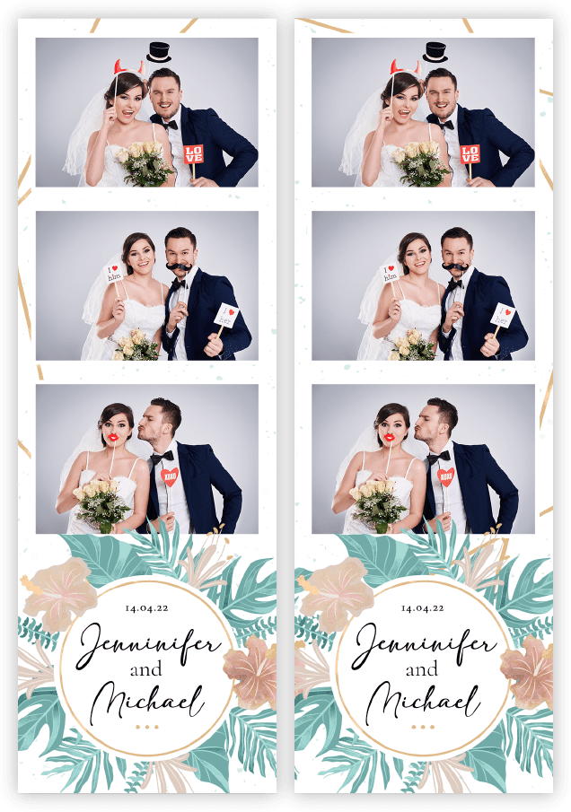 Photo booth Hire Photo slips 2x6 - 3 Pics split