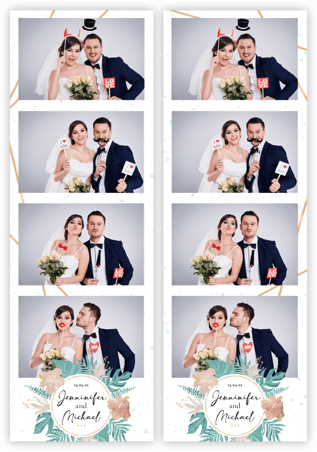 Photo booth Hire Photo slips 2x6 - 4 pics split