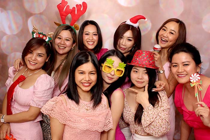 Photo Booth Perth group Mollylash Christmas Party 2023