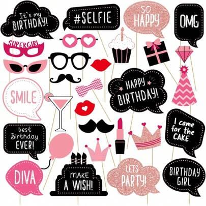 Perth Photo booth hire Props Pink Diva Birthday