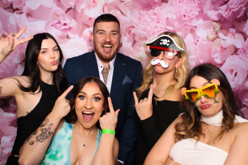 Bride and groom using Perth mirror photo booth at wedding